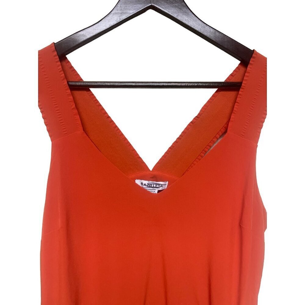 NEW! Athleta Savannah Strap Mini Athletic Dress Orange Pockets Women's Small - Picture 3 of 11